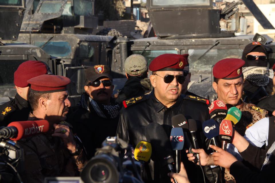 جهاز مكافحة الارهاب يعلن انتهاء عمليات تحرير المناطق والأحياء الموكلة اليه في جانب الموصل الأيسر
