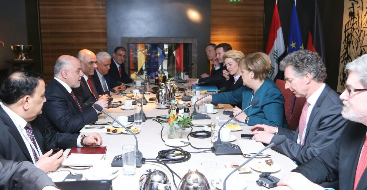 ميركل للعبادي: سنرسل مبعوث خاص إلى العراق لدعم “الإصلاح الإقتصادي”