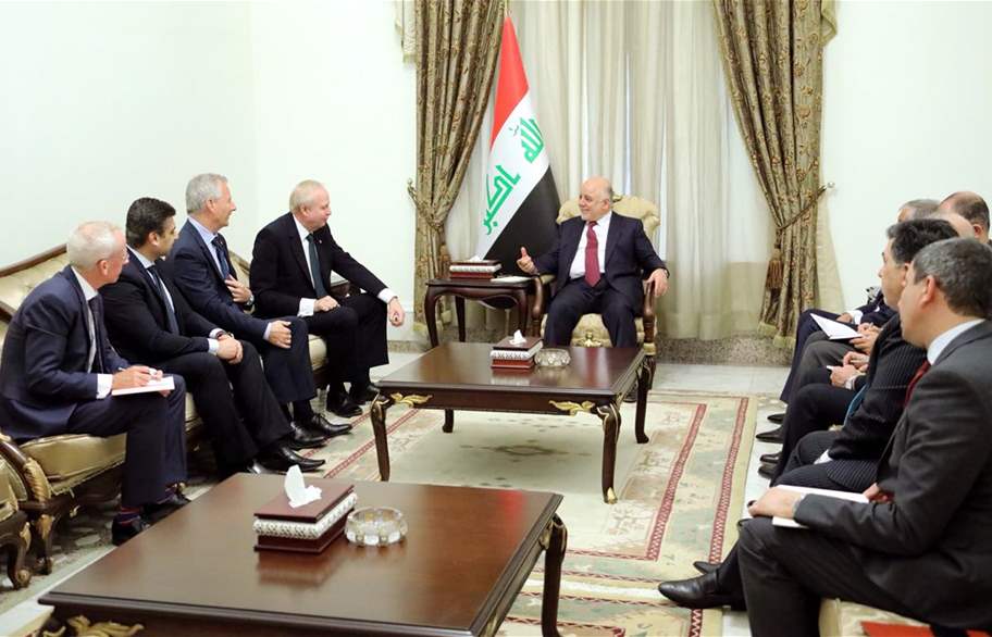 العبادي يبحث مع اعضاء شركة BP النفطية سبل تطوير حقول الرميلة  وكركوك  